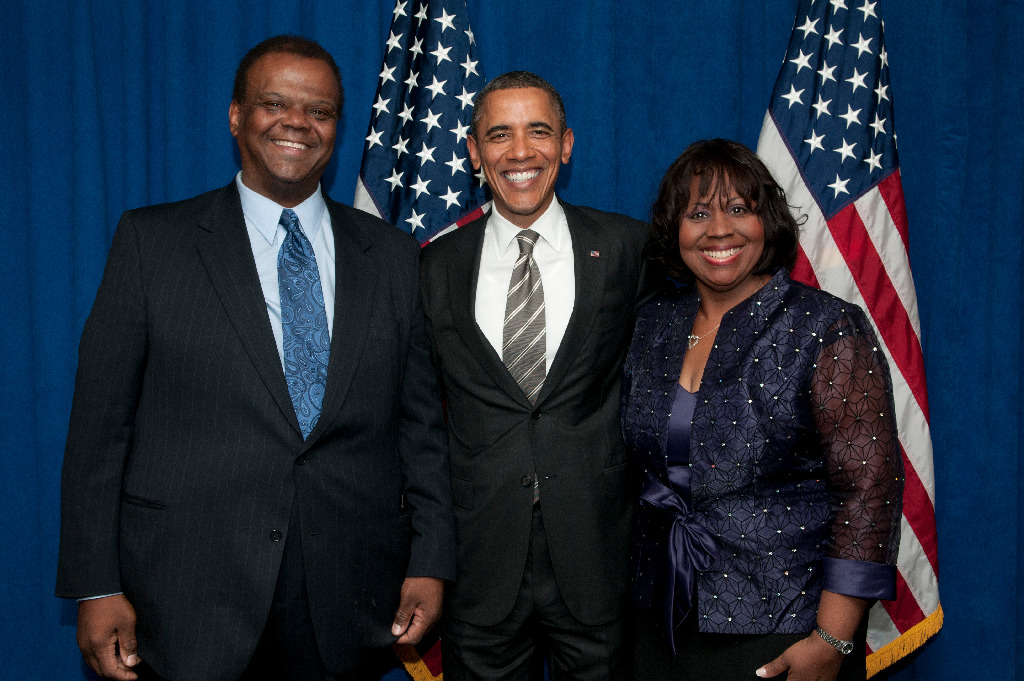 Yvonne and her husband (Dr. McClelland) with President Barack Obama 2012